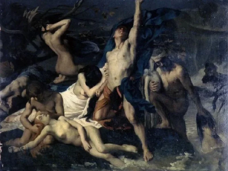 1842-Urbain Bourgeois - Scena dell'alluvione, 1872